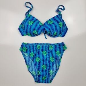 Vintage Endless Sun Floral High Cut Bikini Small